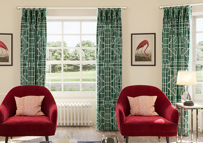 Bamboo Brights, Dark Green - Made To Measure Curtains - Image 3